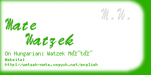 mate watzek business card